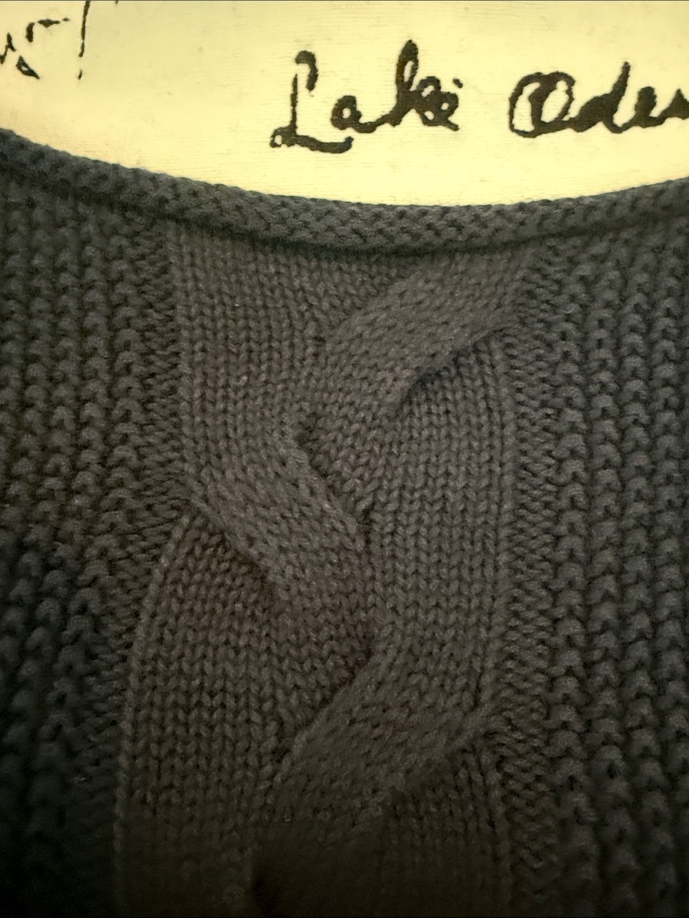 Lucky Brand Navy Cable-Knit Off-Shoulder Sweater - Picture 7 of 10